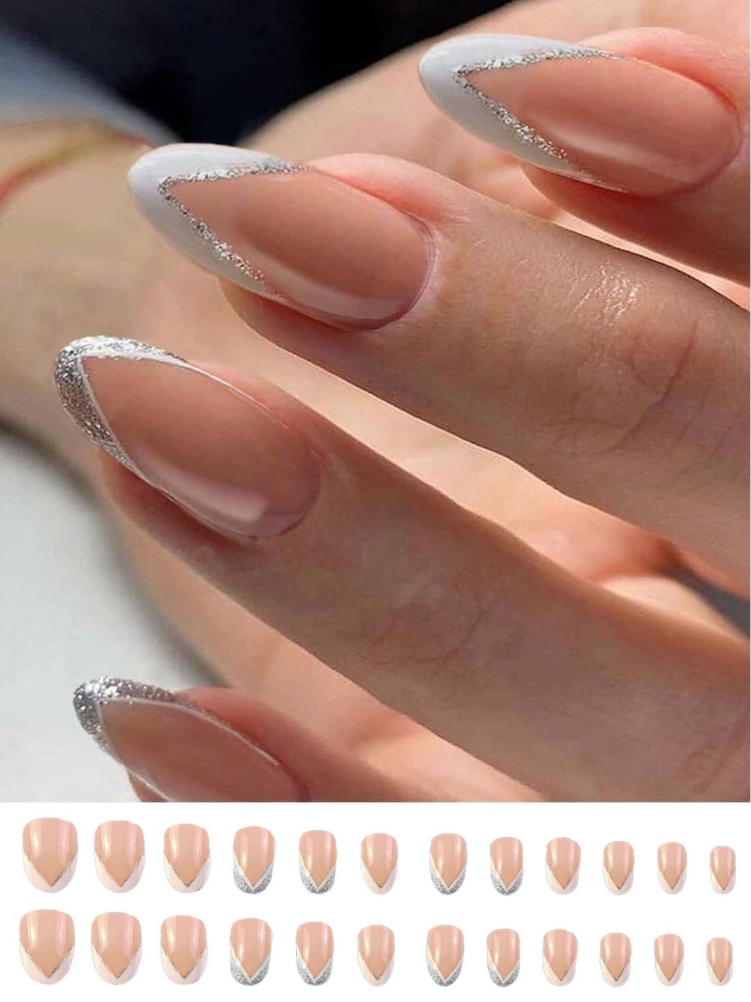 Secret Lives Reusable Round Shape Skin & White Color with Silver 24 set