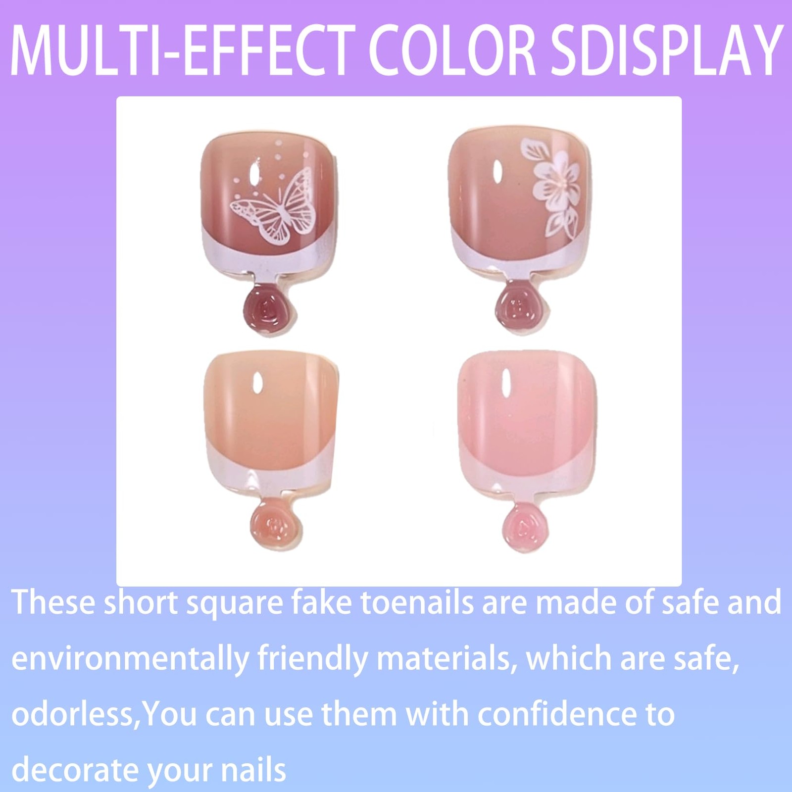 TOGZOM French Tip Toenails Short Style-4