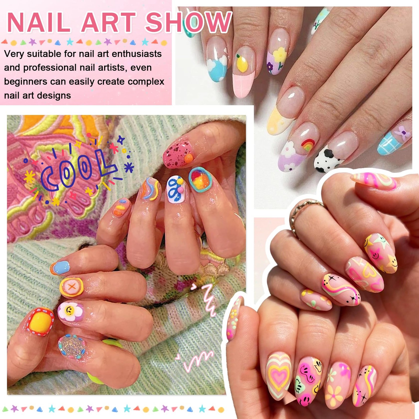 12 Colors Nail Art Pens Set Fine Tip Quick Dry Acrylic Paint Markers for DIY Des