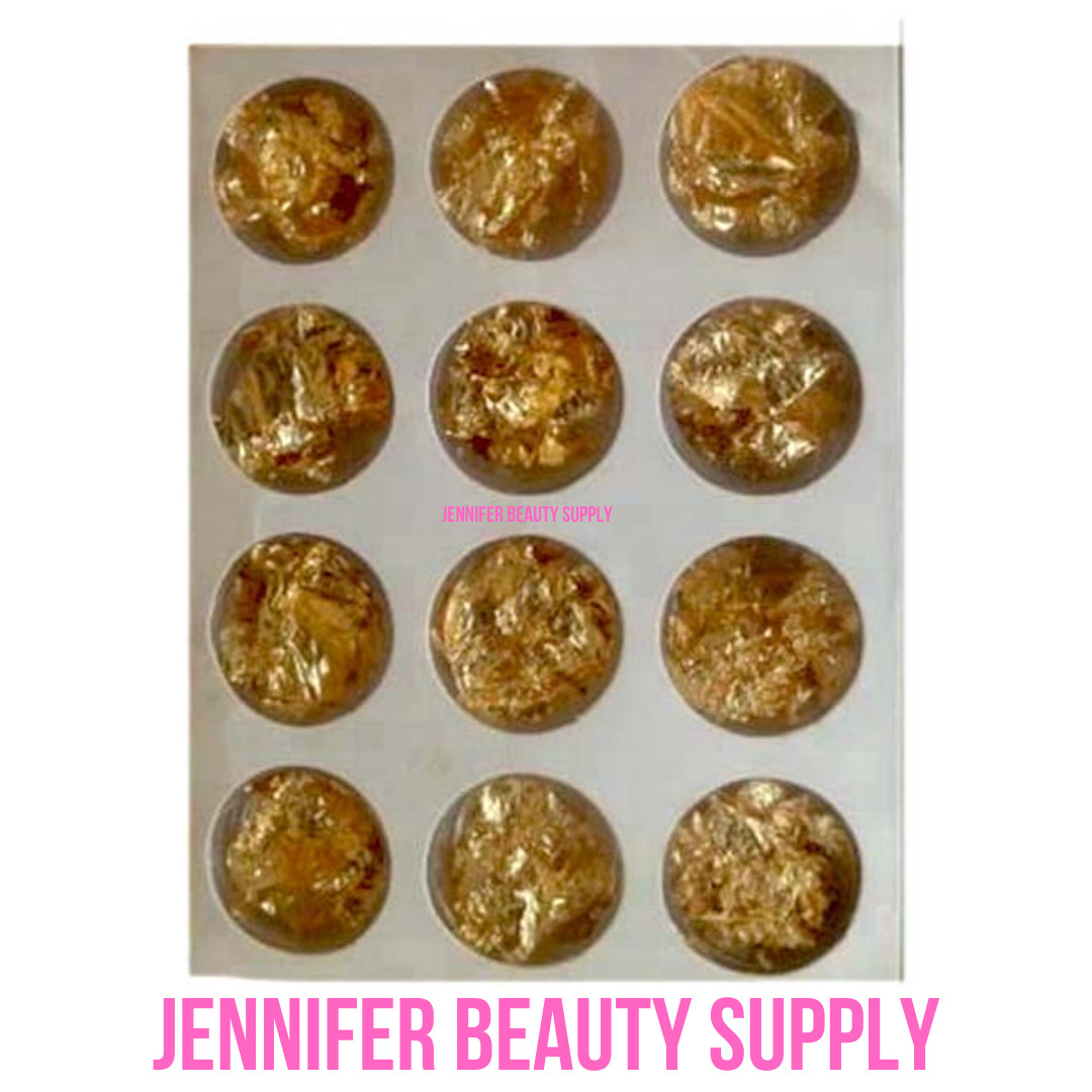 12 PACK FOIL NAIL ART SET, NAIL PAILETTE FOR DECORATION FLAKE GOLD/SILVER