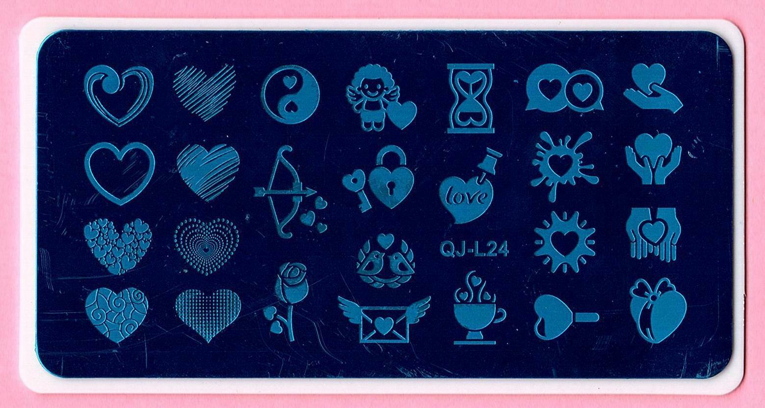 Valentine’s Day Nail Art DIY Stamping Metal Template Stencil Image Plate QJ