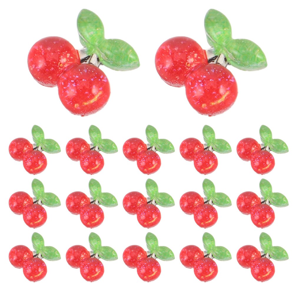 400 Pcs Kawaii Fruit Nail Charms Red Mini Cherry Cherries Nails Decoration