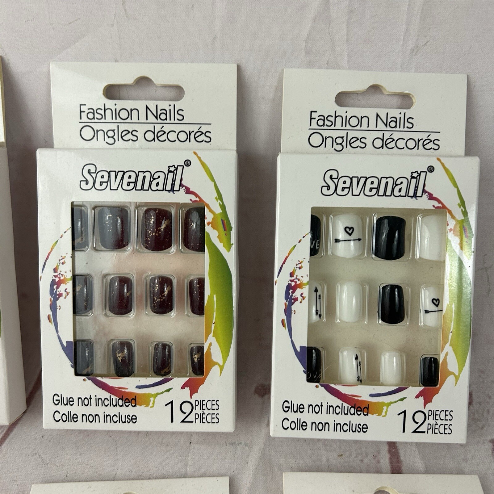 Lot Of 8 Press On Glue On Nail Various Brands Sevenail 108 Pieces Total New NWT