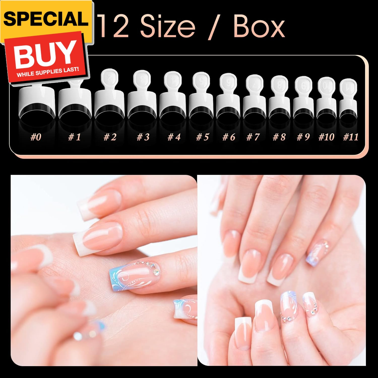 Short French Nail Tips – 120PCS Acrylic Short Nail Tips White French Fake Nail T