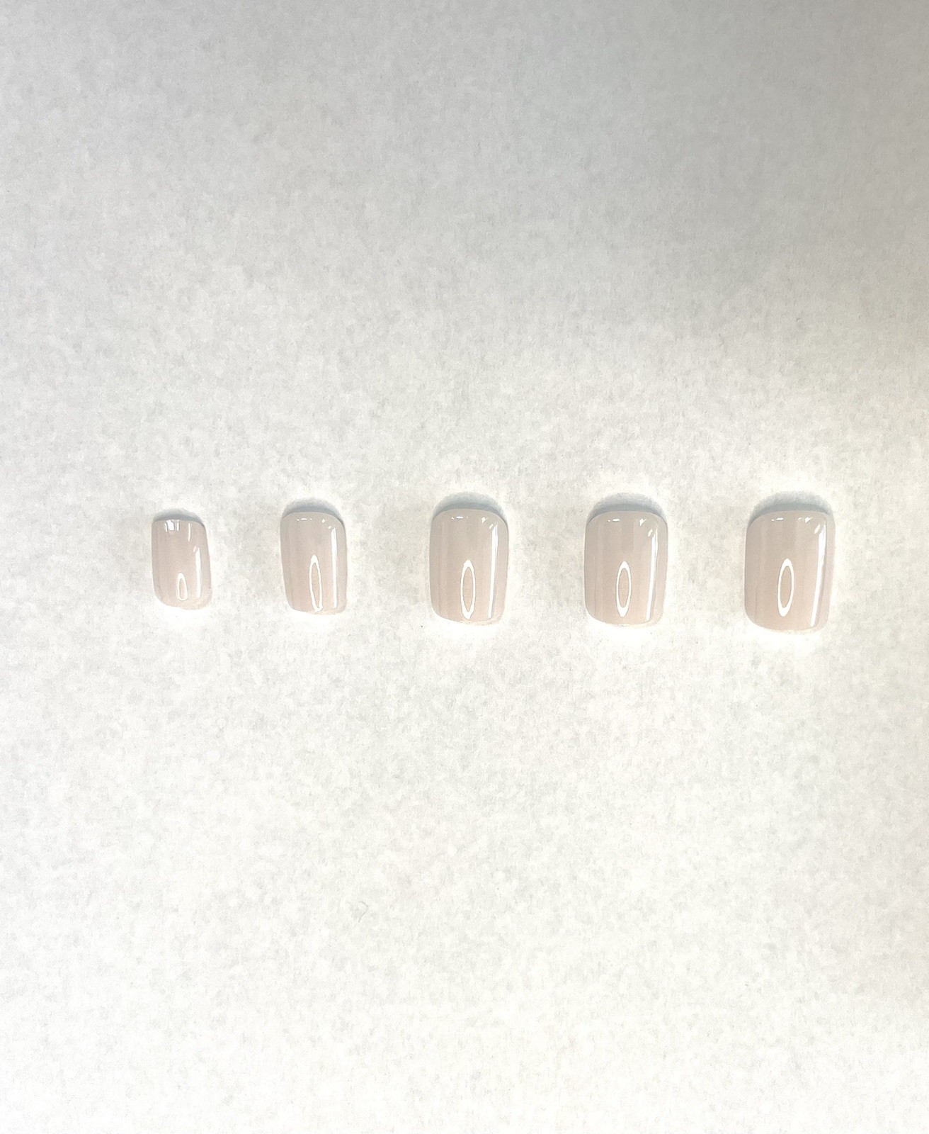 Glossy Milky Nude Press On Nail
