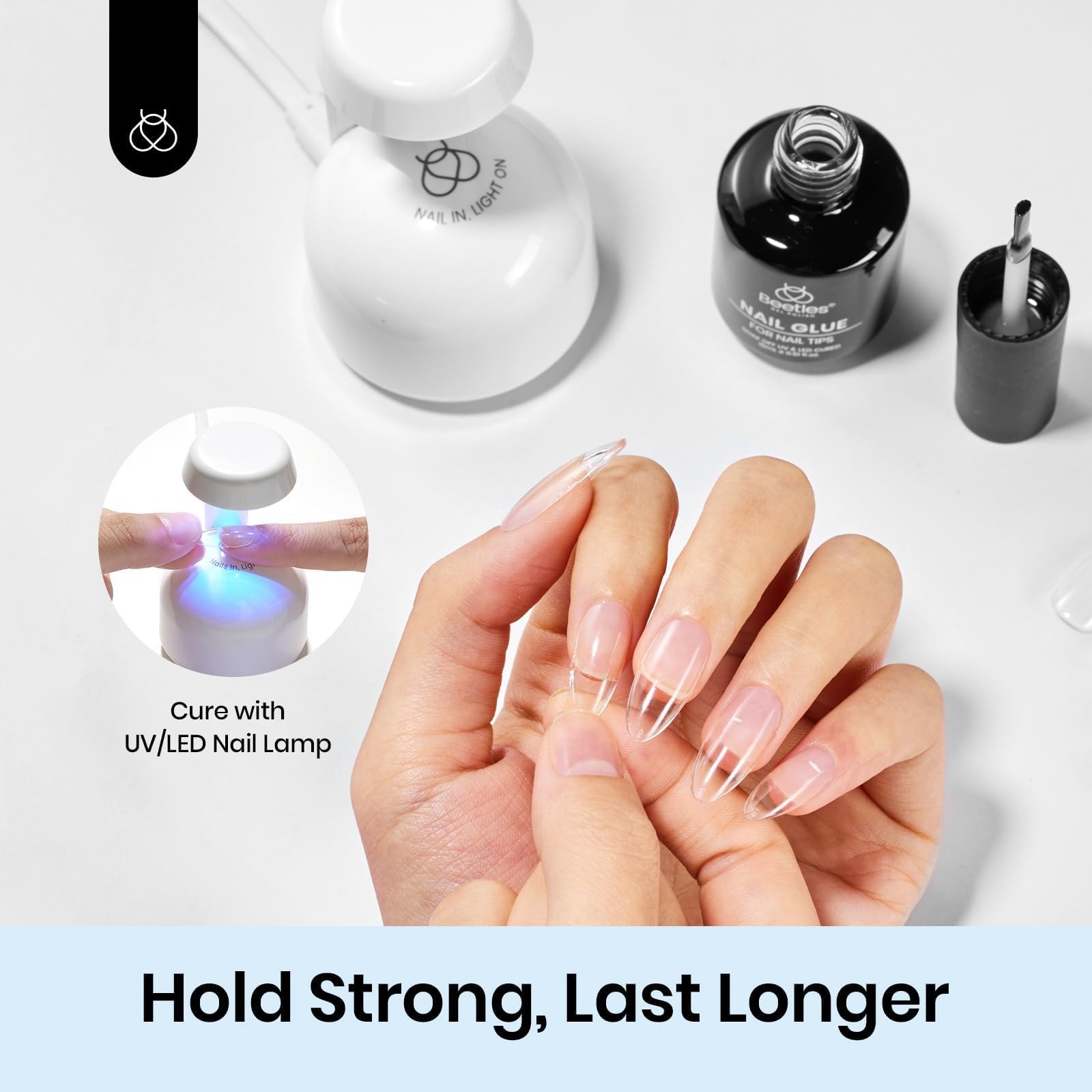 beetles Gel Polish 9 In 1 Nail Glue for Clear 0.5 Fl Oz (Pack of 2)