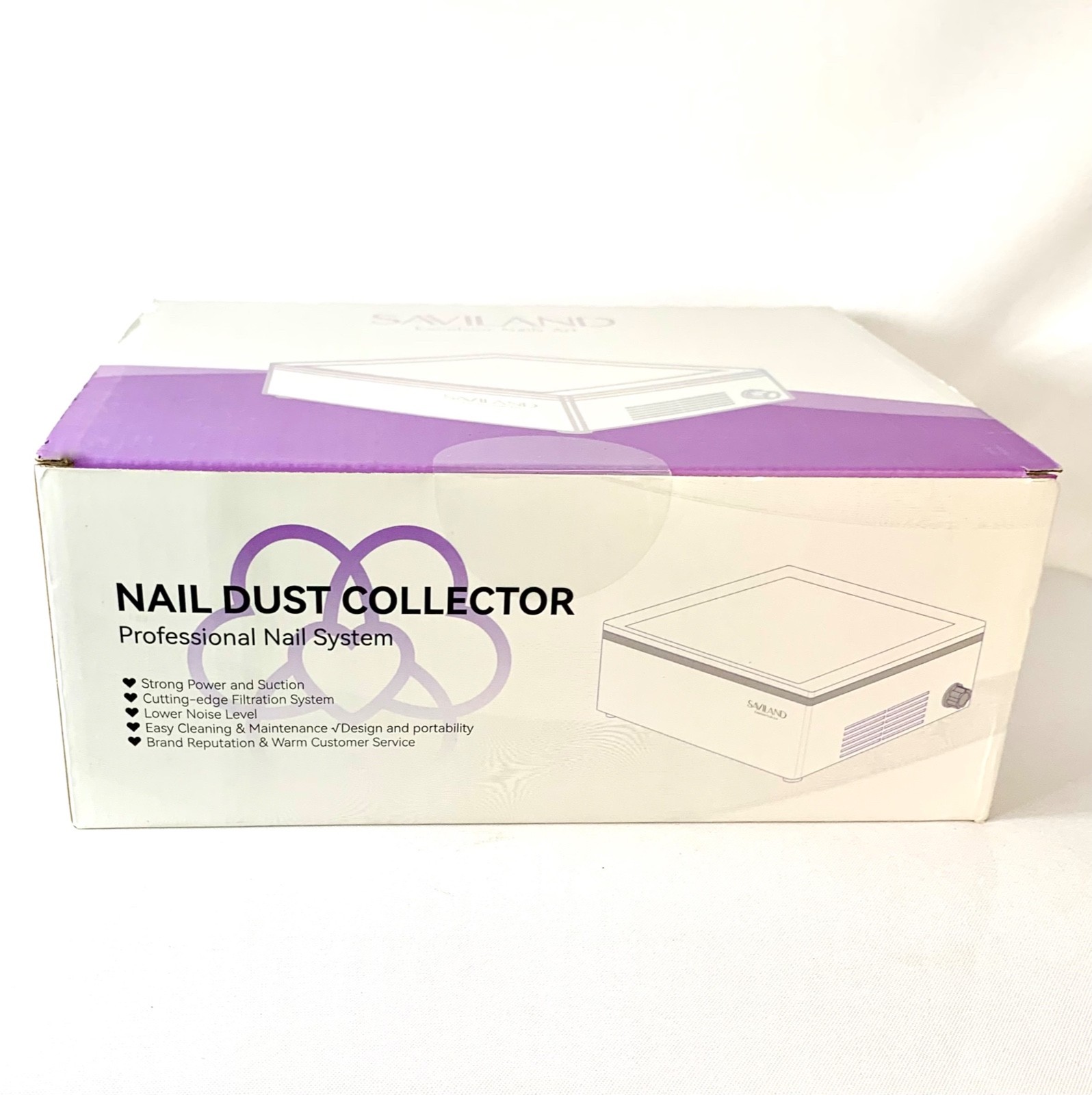 SAVILAND PROFESSIONAL Nail Dust Collector 60W Motor, Reusable Filter NEW IN BOX