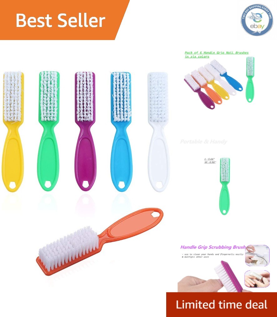 Multifunctional Nail Brush Set – 6 Pcs with Easy Grip and Hanging Design