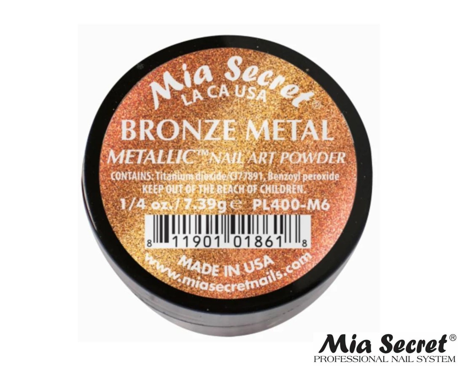 MIA SECRET Nail Art Powder 1/4oz- Bronze Metal (METTALIC COLLECTION)