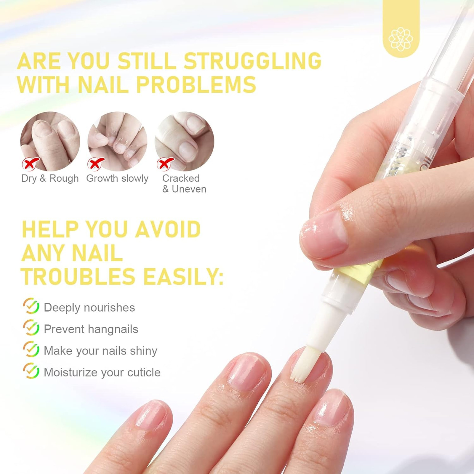 Cuticle Oil Pen 6 Pack Natural Vitamin E Nail Cuticle Softener Repair