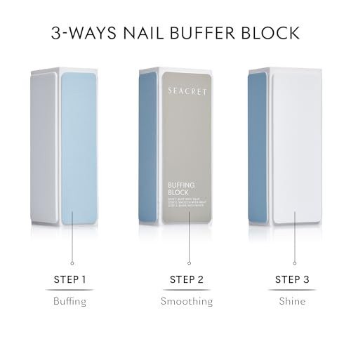 SEACRET – Professional Nail Buffing Block. 3 Ways Buffing Block The Secret for