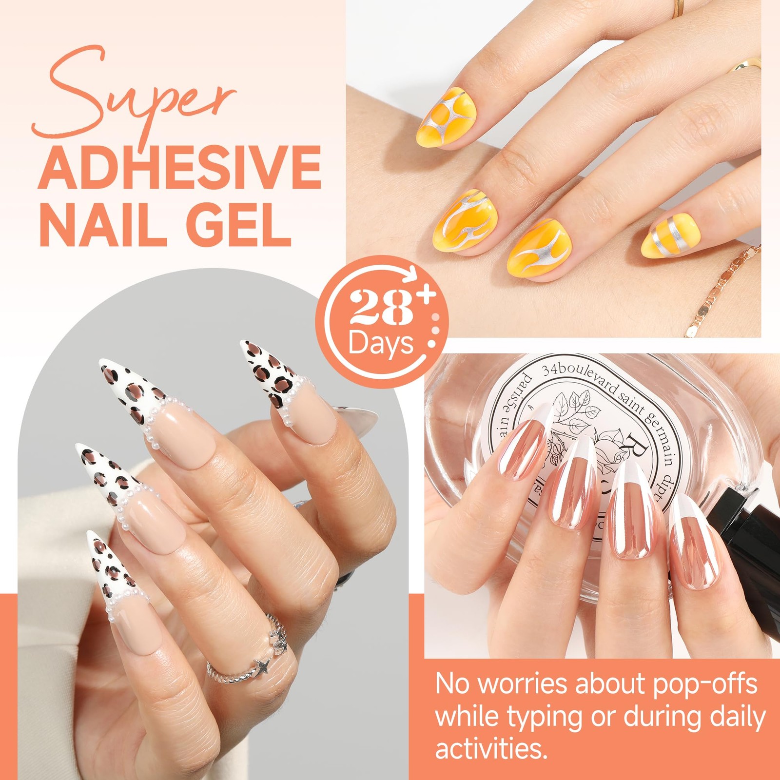 UNA GELLA Gel Nail Glue,30g U V/LED Lamp Required Super Strong Wide, Clear