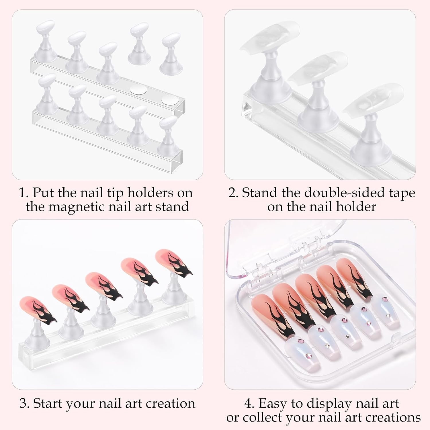 Elegant Acrylic Nail Art Stand – Magnetic Practice Holder for Flawless Designs