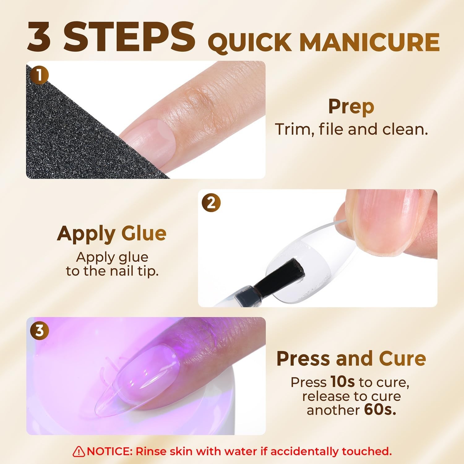 Precision Brush-On Gel Nail Glue – Super Hold for Tips & Rhinestones, 10ml