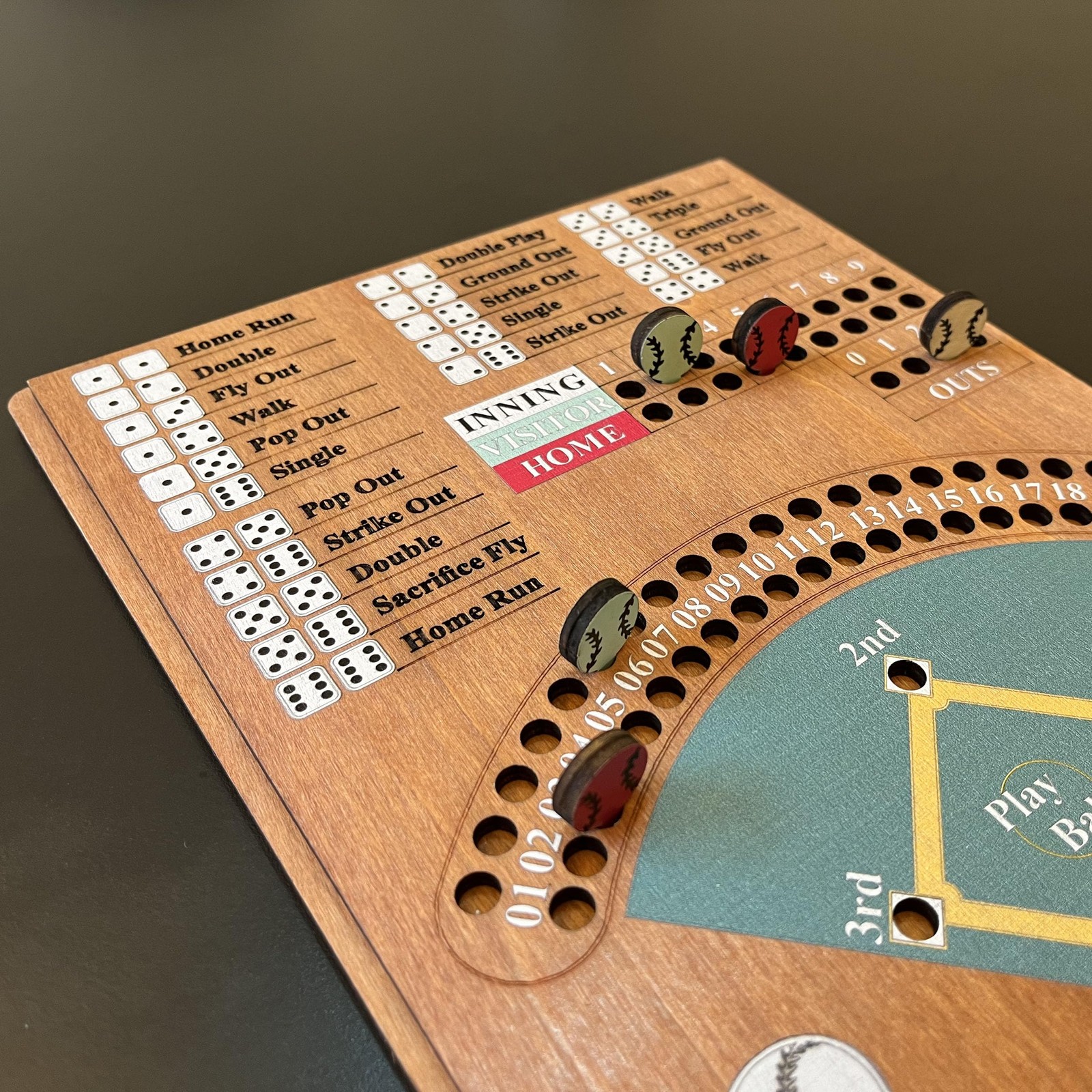 CBLKUS Baseball Dice Board Game,Fun Game with 12.0In X 8.5In