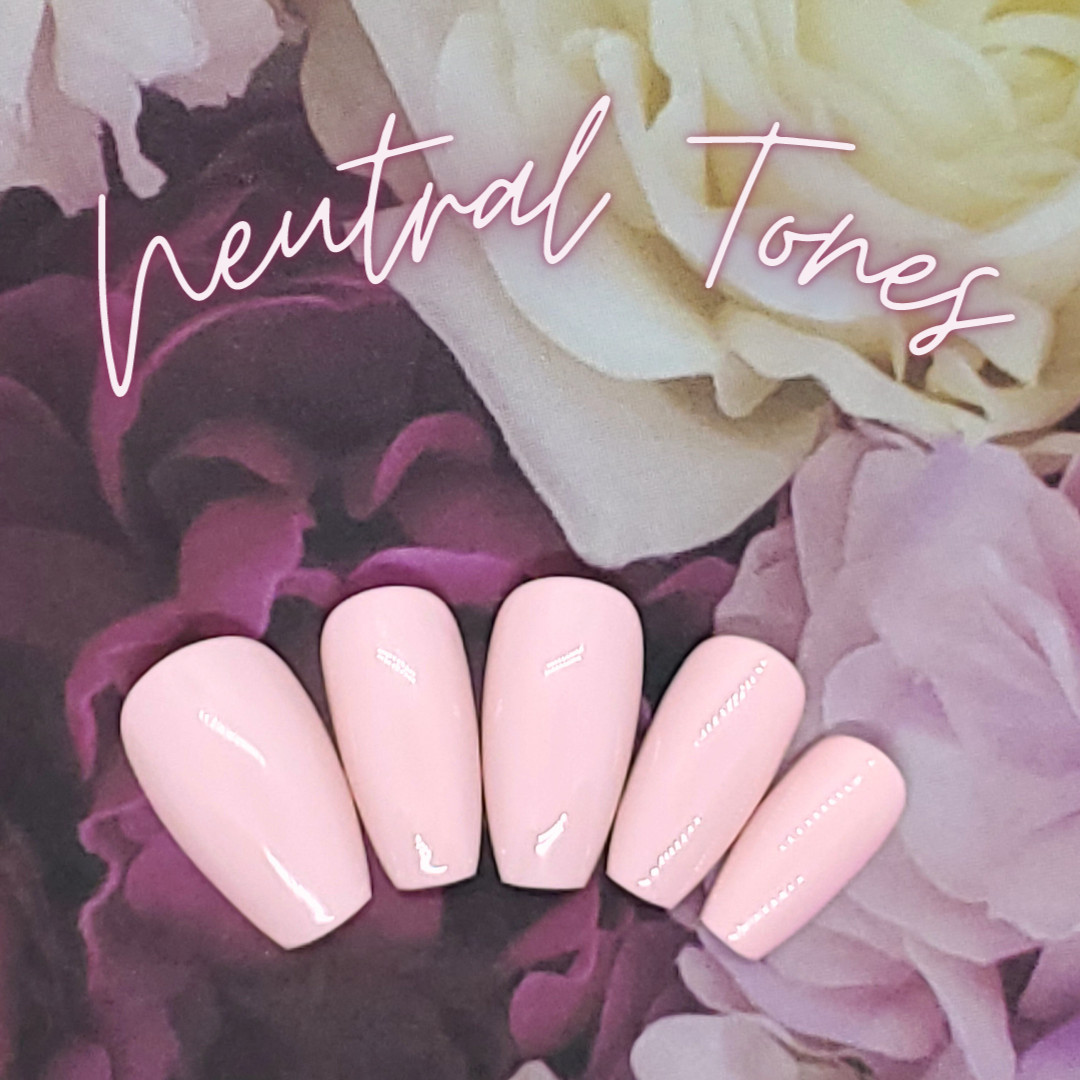 #05 Pink Beige Nude Press On Nails | Handmade | Hard Gel Glue On Nails