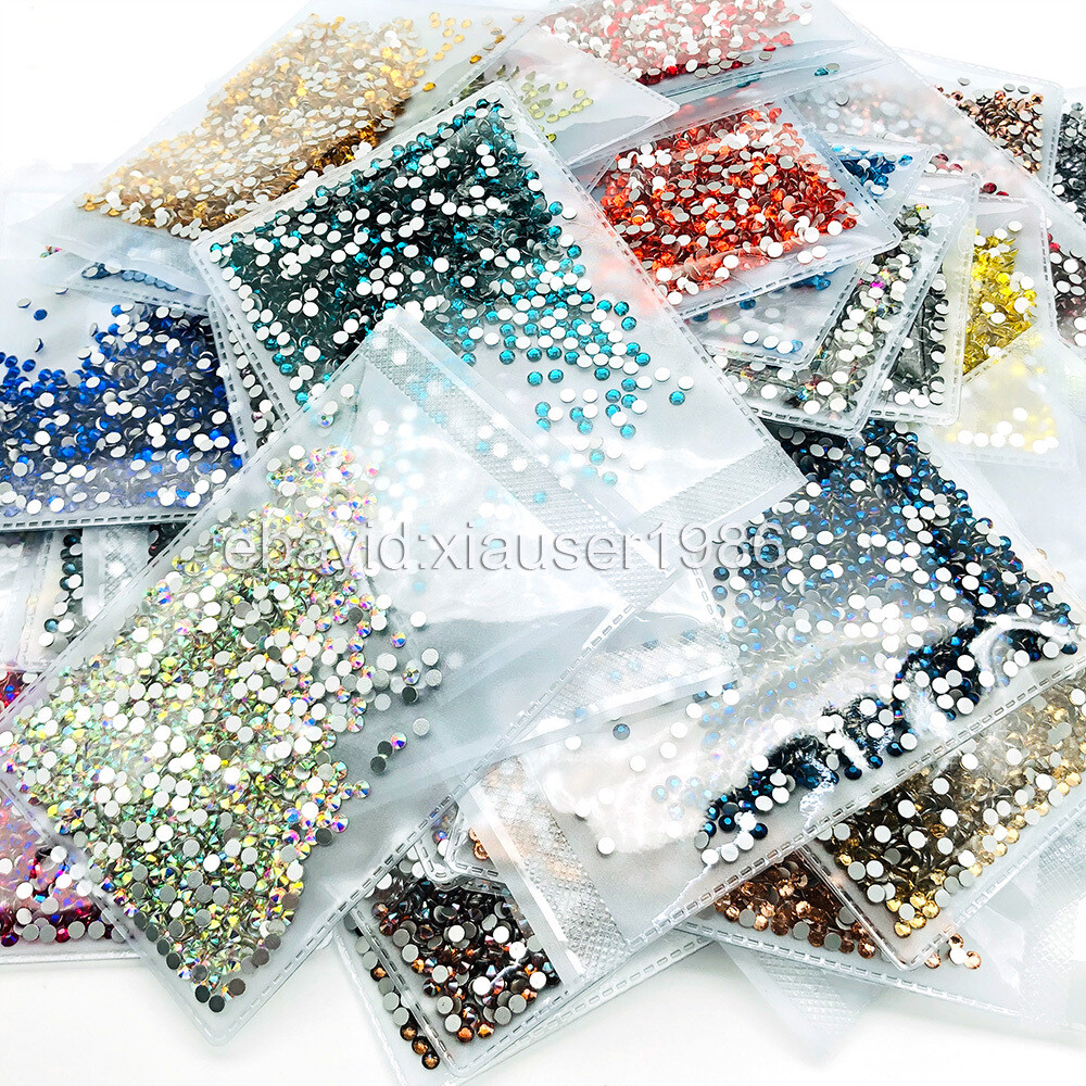 1440pcs/pack SS12(3mm) Round Flatback Crystals Nail Art Rhinestones Glitter Gems