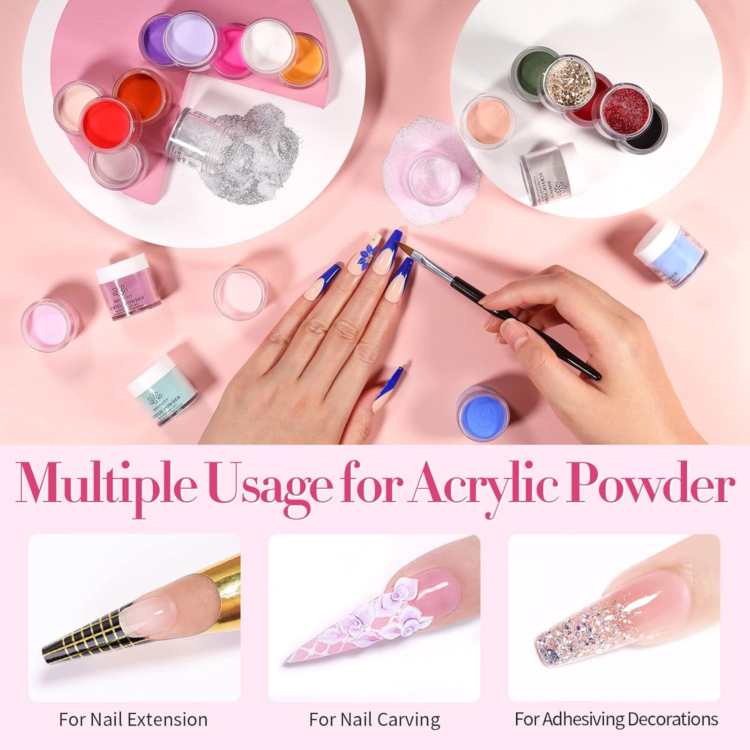 Acrylic Powder Set-24 Colors Acrylic Nail Powder Set All Seasons Colors Pigmente