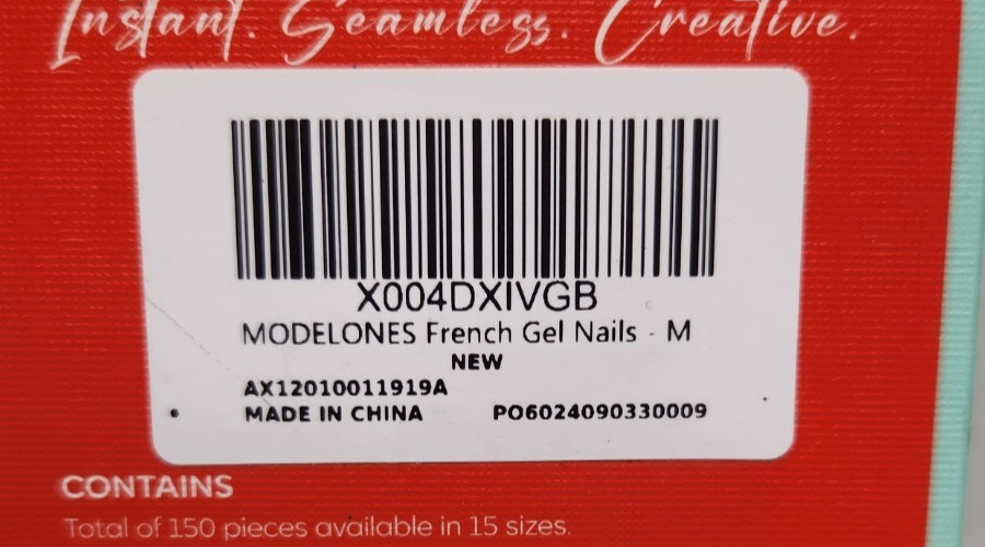 3-Modelones French Tip Press on Nails, 450 Nails 15 Sizes, Flesh/Pink Color IVGB