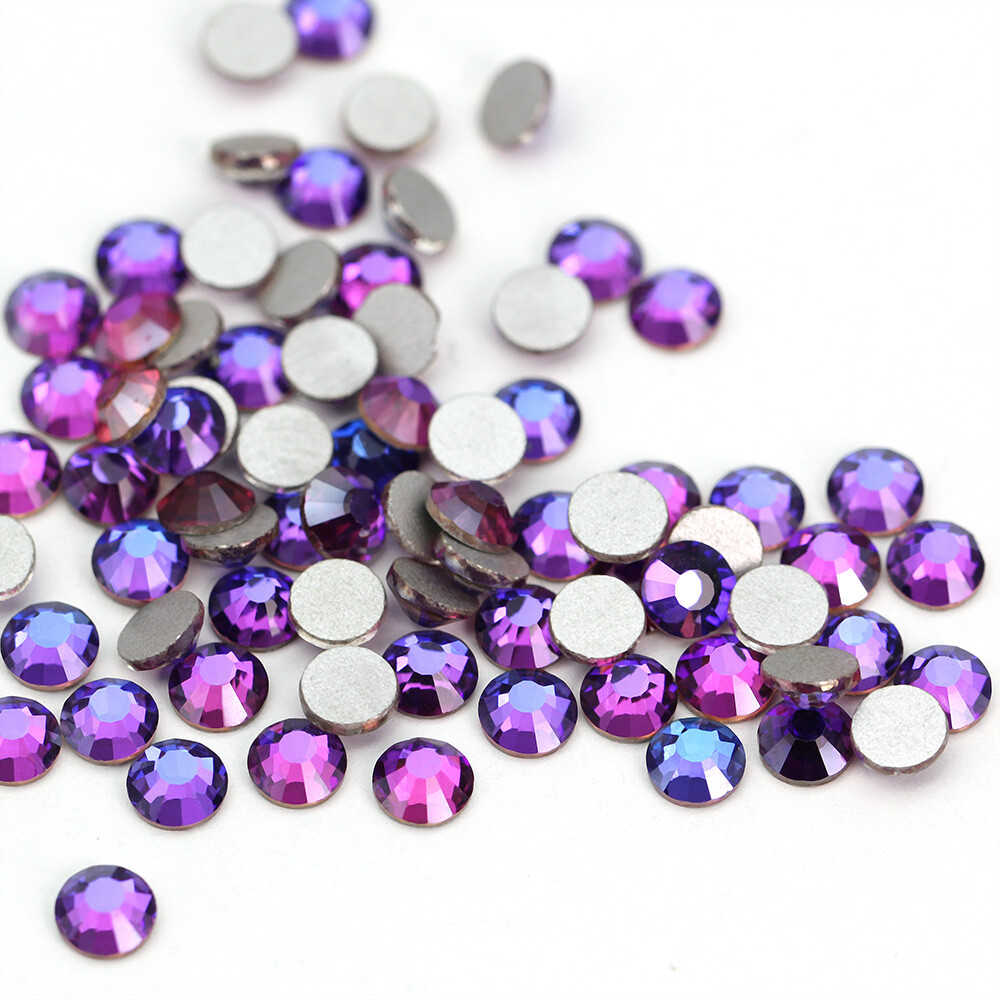 Purple Velvet Crystal Rhinestones Flatback Glass Gems for DIY Crafts Nails Decor