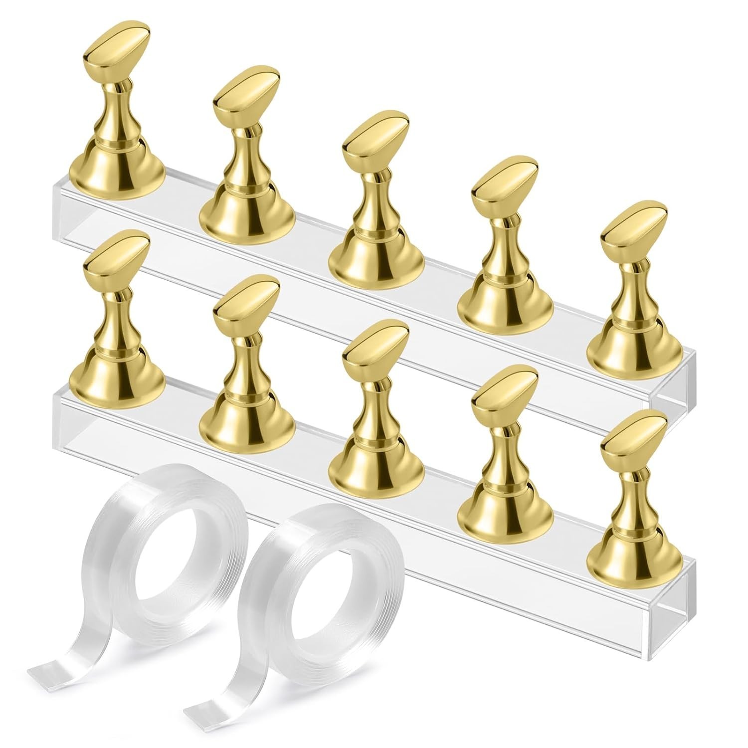 Acrylic Nail Art Display Stand Practice Holder for Painting Fake Tips 5 Magnets