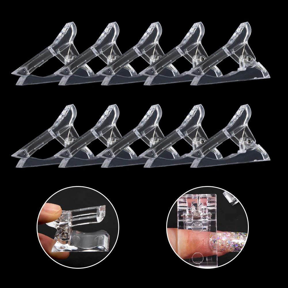 500X Nail Tips Clip Quick Building Poly Builder GelDIY Extension Clamp Clips LOT