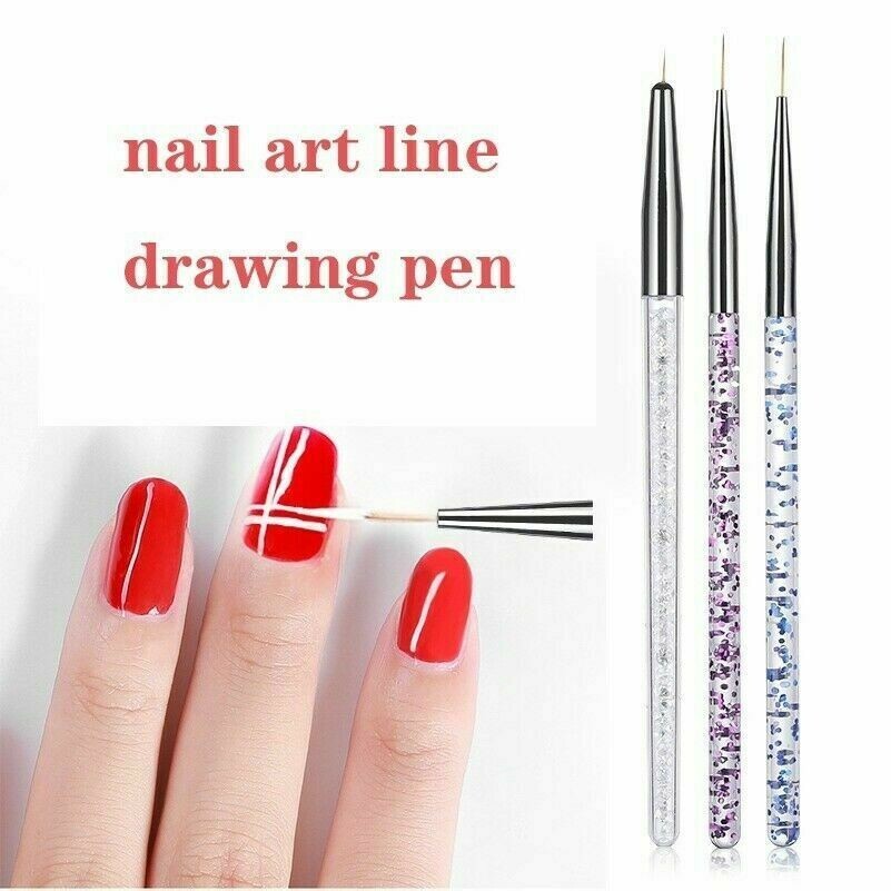 3PCS Nail Art Brushes DIY Manicure Dotting Fine Drawing Tool French Pens