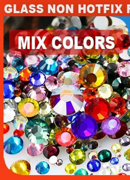 Clear AB NonHot Fix Glass Rhinestone SS16 SS20 SS30 Flat Back Nail Art
