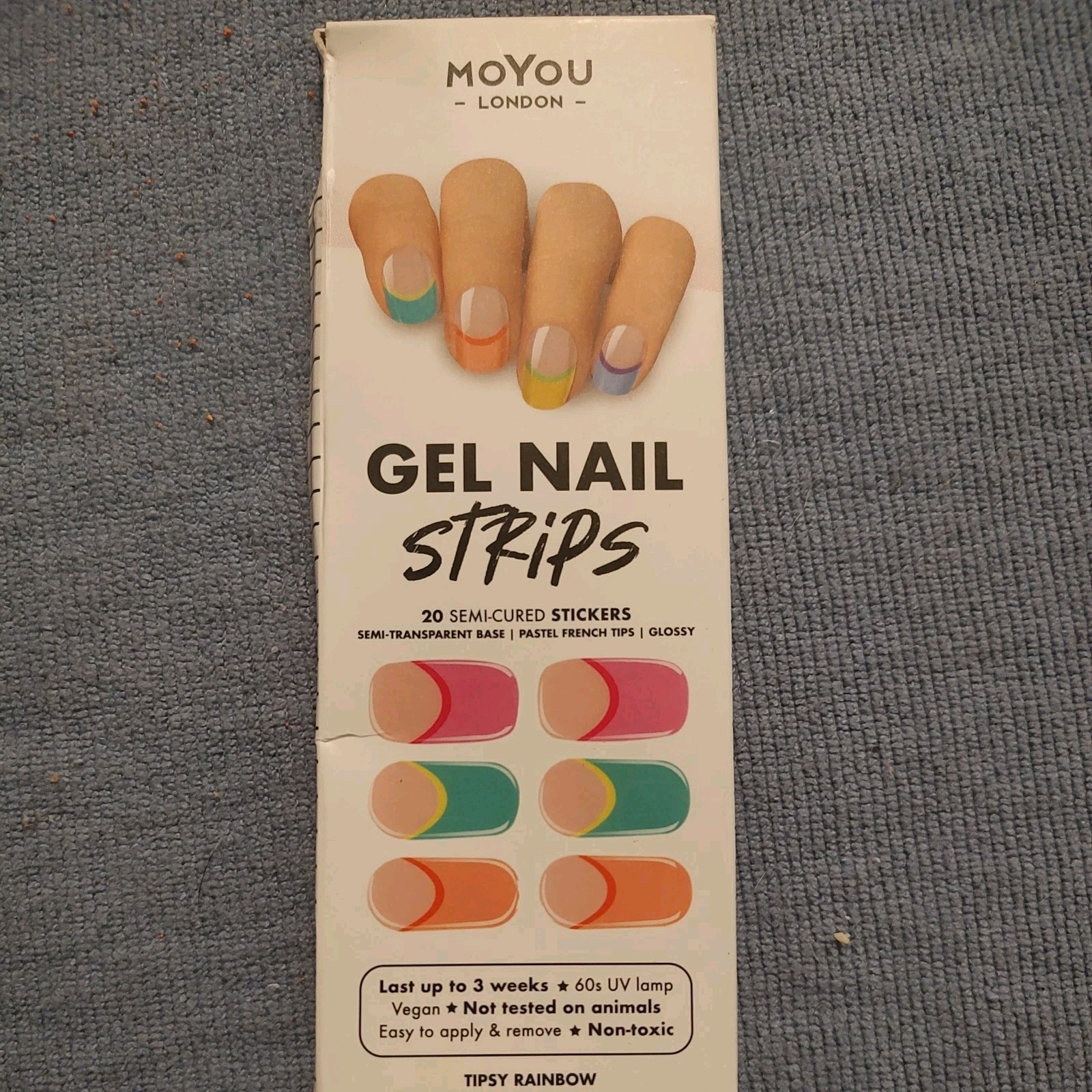 MOYOU LONDON Semi Cured Gel Nail Strips – 20 Pcs. Nail Wraps for Salon-Qualit