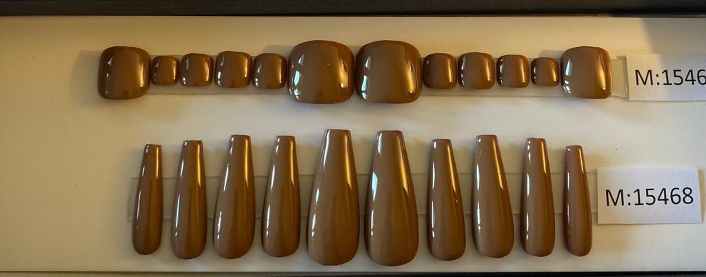 Brown Coffee Toe Nail + Custom Box | Ballerina Nail | Medium Or Large