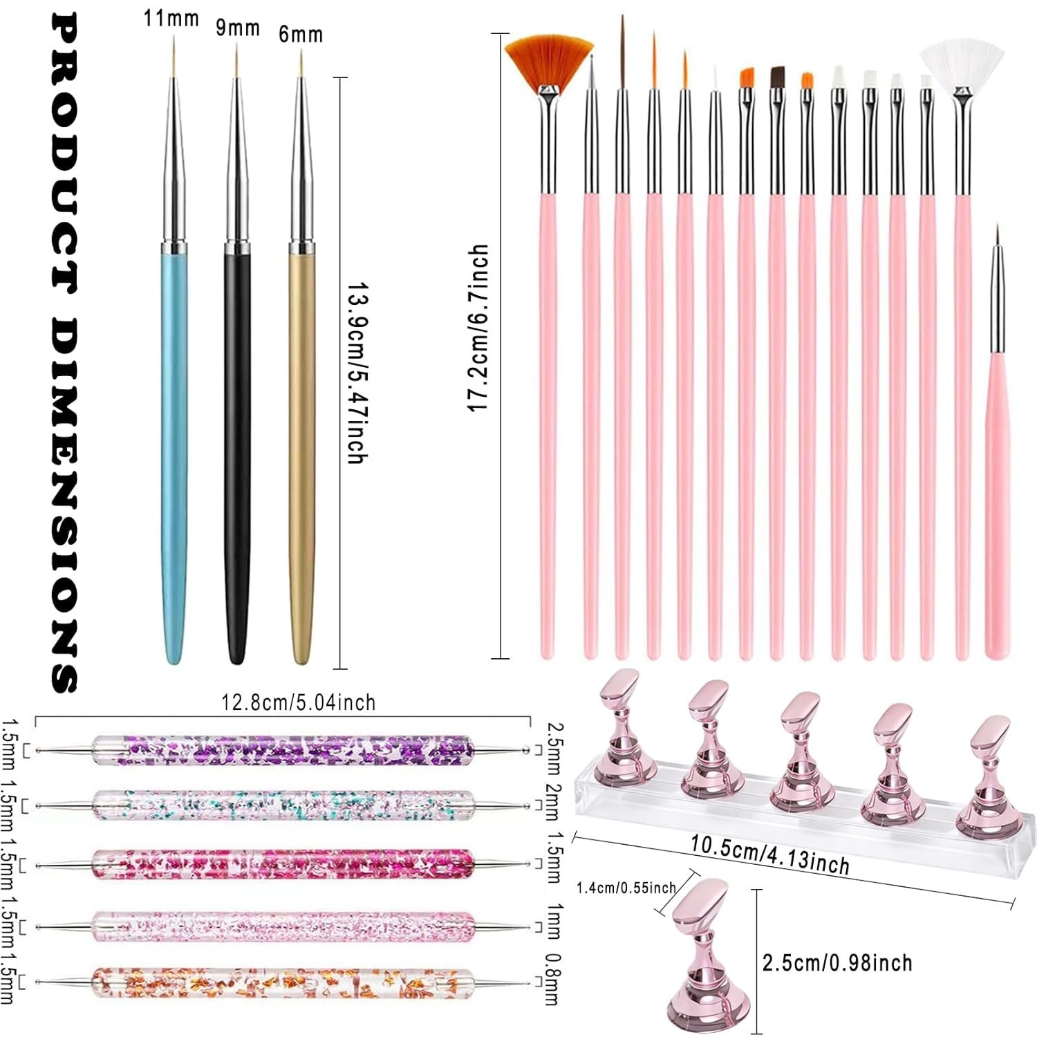 28-Piece Nail Art Tools Set with Magnetic Stand – Perfect for Artistry & Prec…