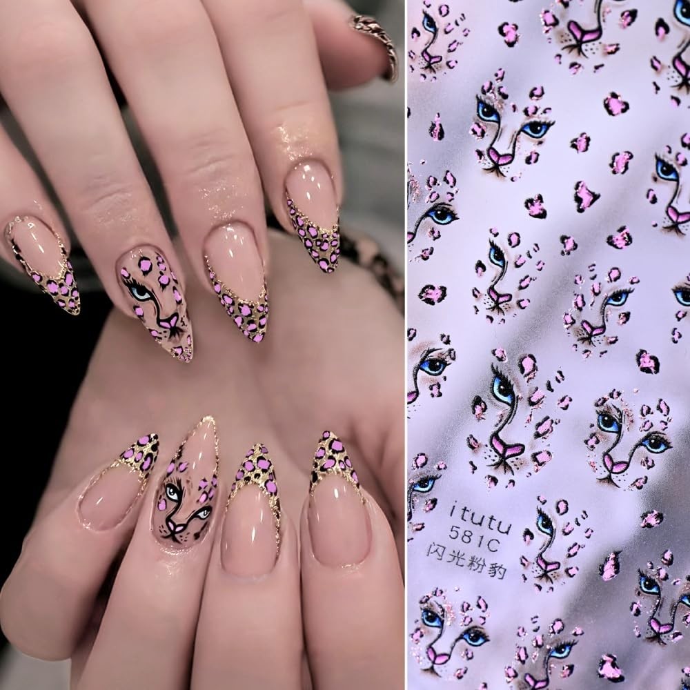 BLGTGH Style31 Leopard Print 5D Nail Stickers