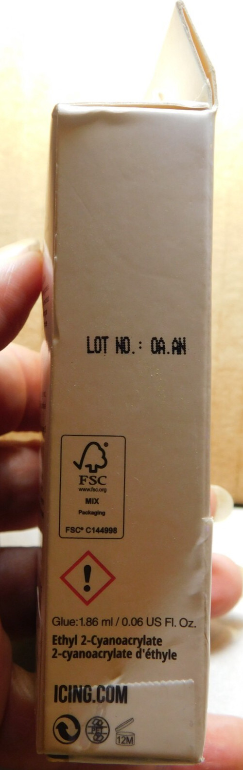CBI Distributing Corp.~Icing 24 Faux Nails Vegan OA.AN Clear & Black Webs & Dots