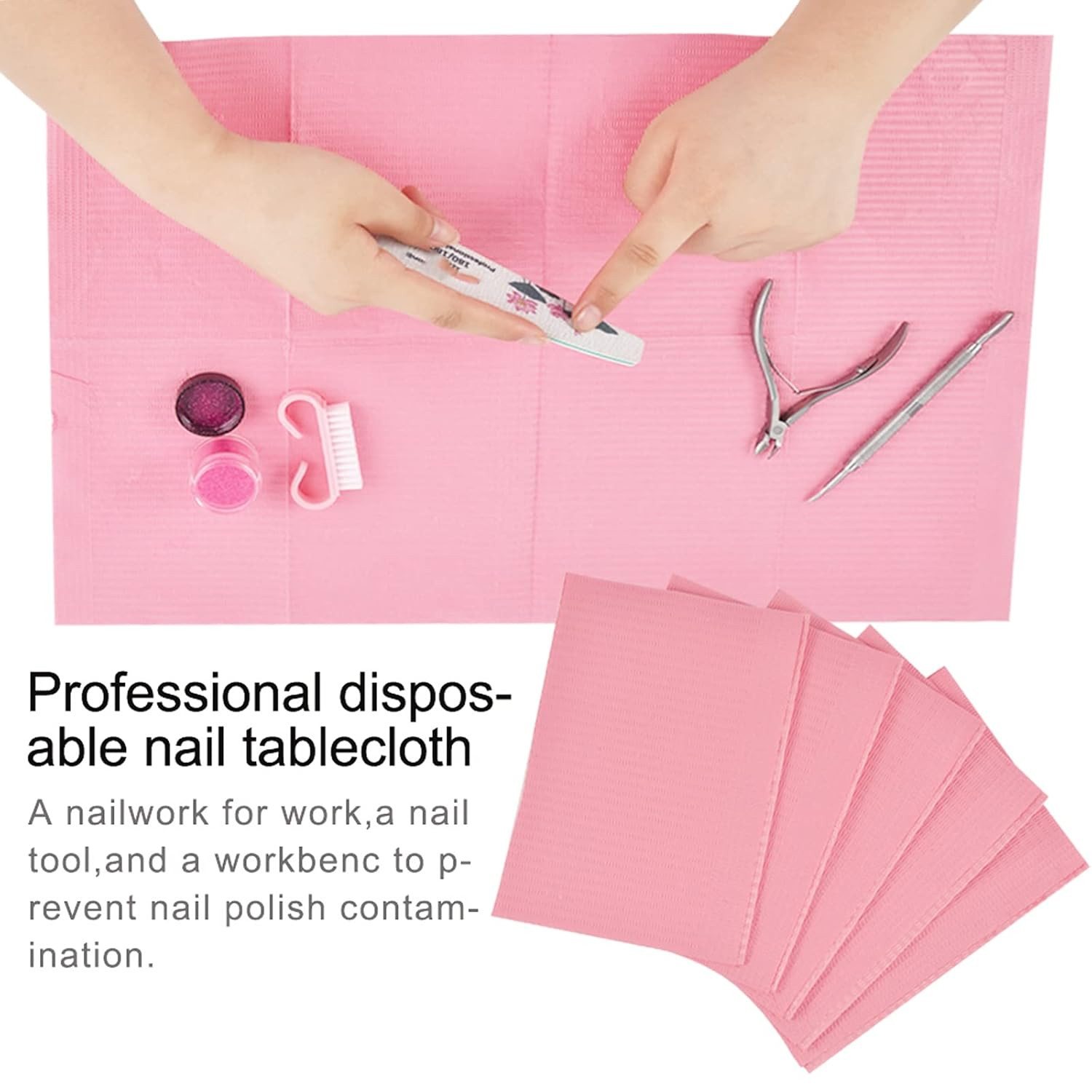 125PCS Disposable Nail Art Table Towels Mat 13″ X 17″ Waterproof 3 Ply Nail Art