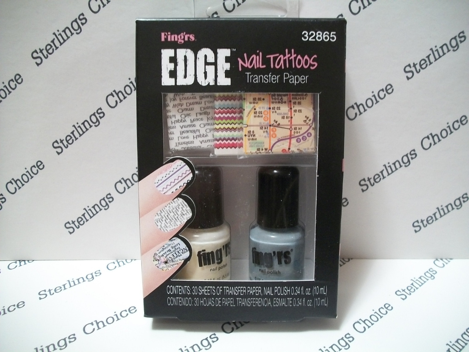 Fing’rs Edge Nail Tattoos Transfer Paper #32865 (Grey)