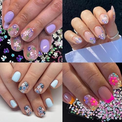 30 Sheets Flowers Nail Art Stickers Decals Colorful Flower Rose Daisy Cherry