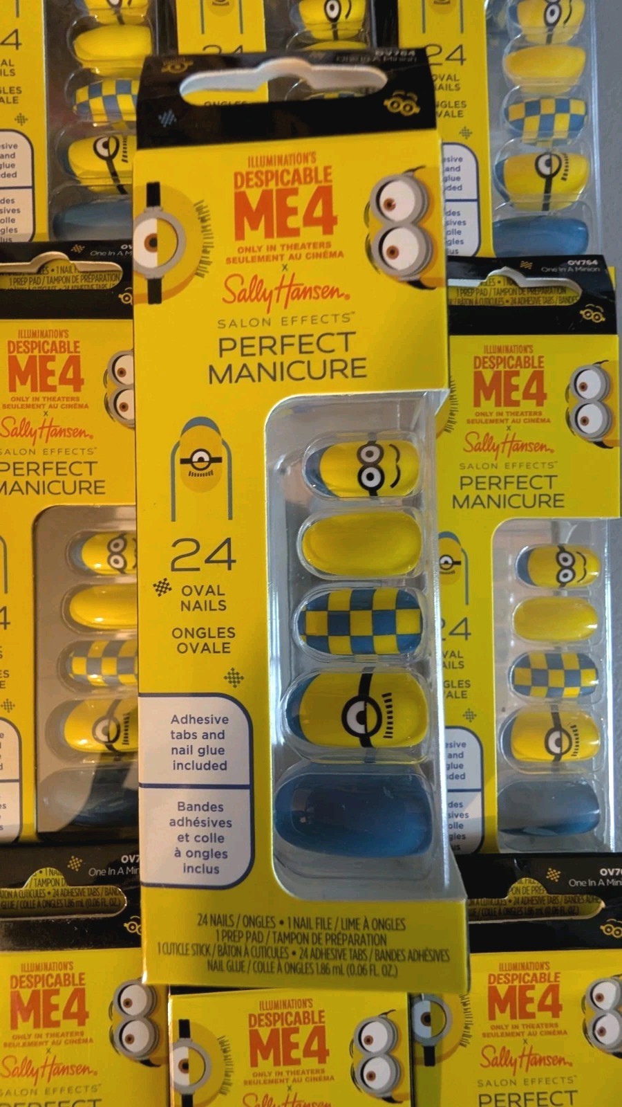 Sally Hansen Salon Despicable Me 4 – 24 Oval Press On Nails #OV764 Lot Of 10