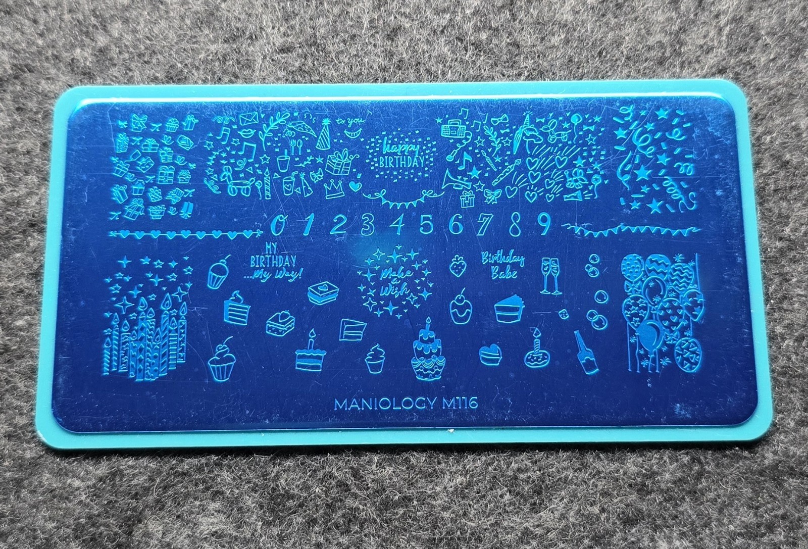 Maniology M116 Happy Birthday Party Behavior Occasions Nail Art Stamping Plate