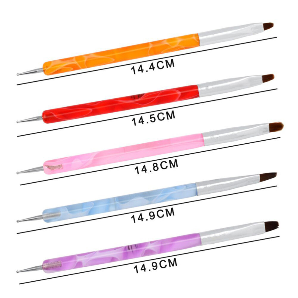 Manicure Pens Double-end Nail Art Brush UV Gel Builder Painting Drawing Brushes
