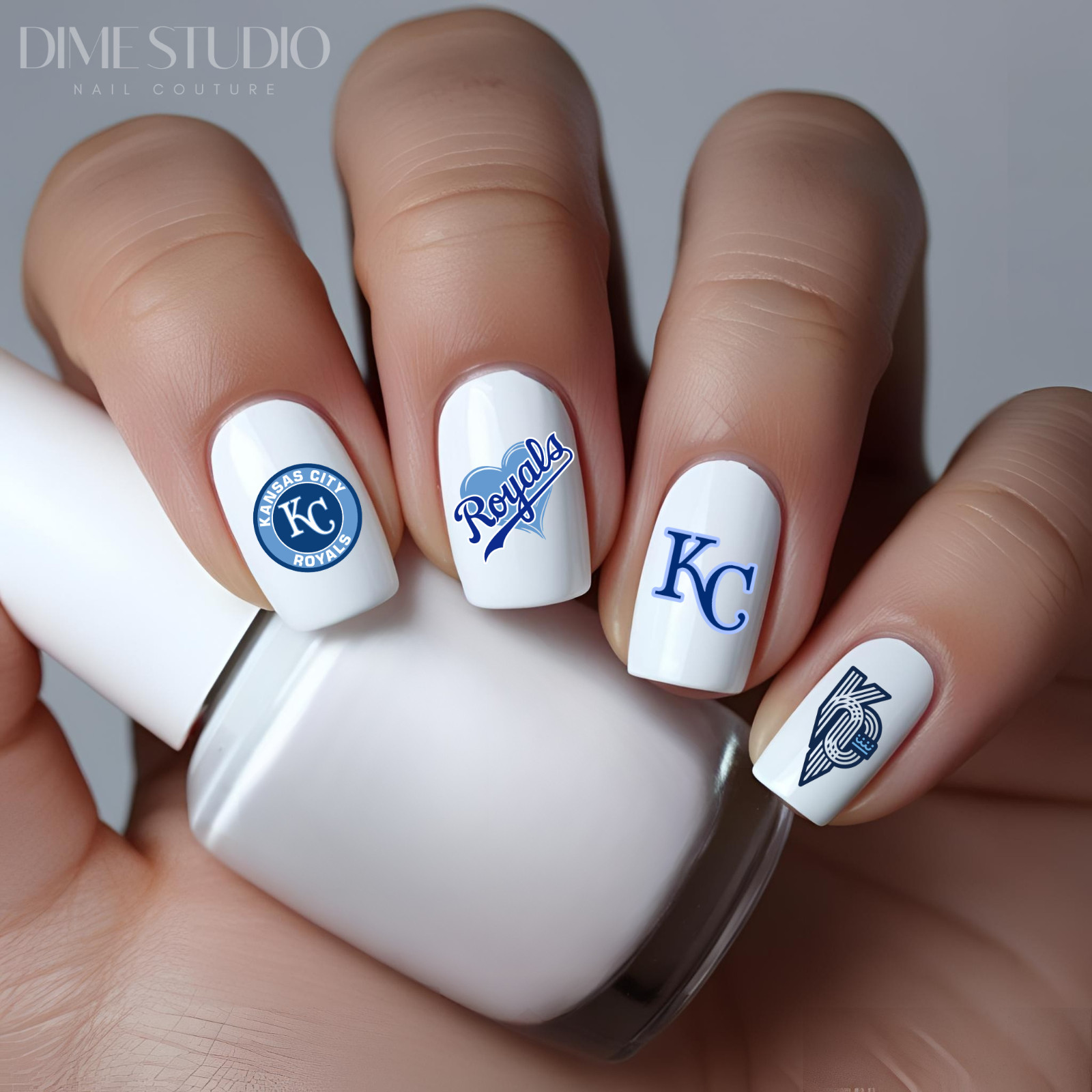 Kansas City Royals Baseball Nail Decals Water Transfer Clear Overlay