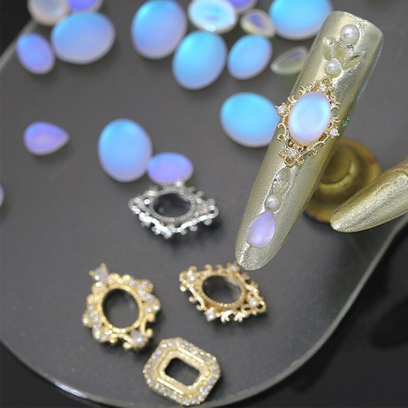 50pcs Cats Eye Matte Gems Nail Charm Elevating Your Nail Art Creation for Women