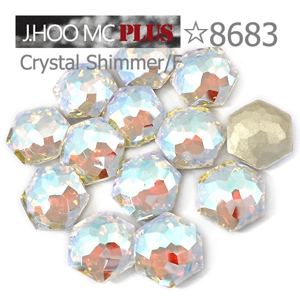 J.HOO Crystal 8683 Hexagon V-Cut Fancy Rhinestones 8.7×7.8mm Nail Art (6pcs)