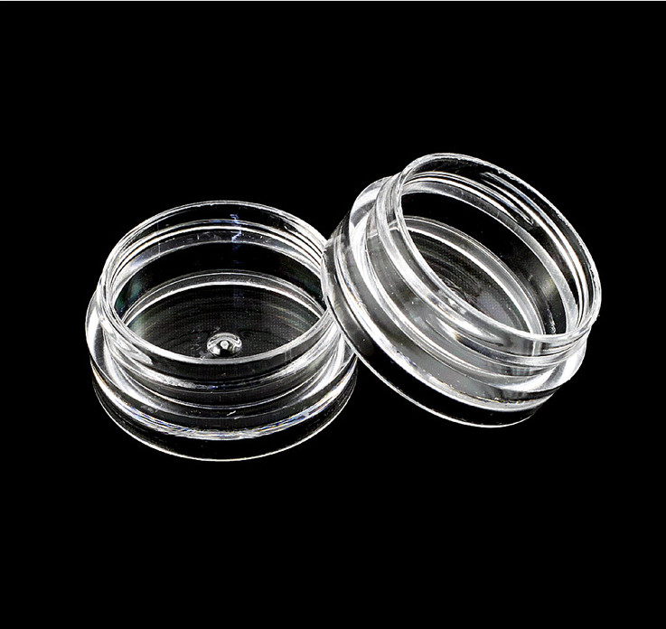 6PC Clear Small 3g Grams/mL Plastic Jars for Cosmetic Sample Container Pot Cream
