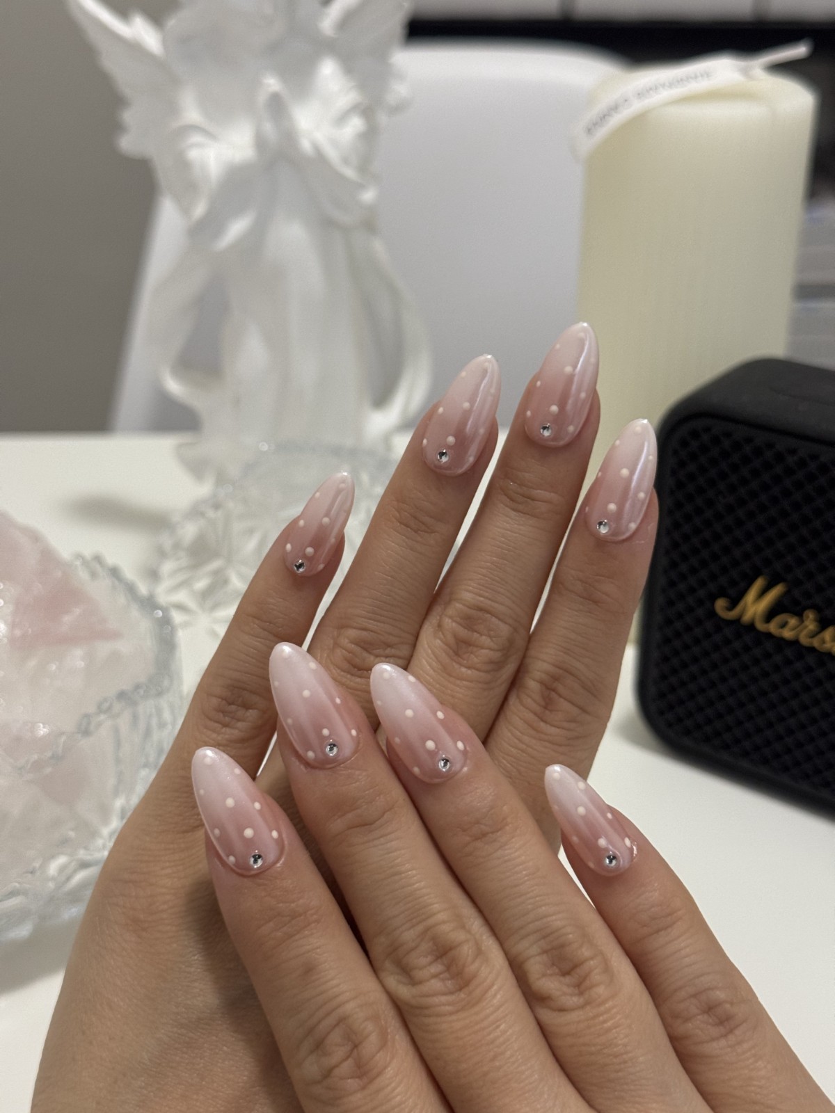 🌙 Luna Nails【Sugar Halo】Press-On Nails | Handmade Reusable 10-Piece Set