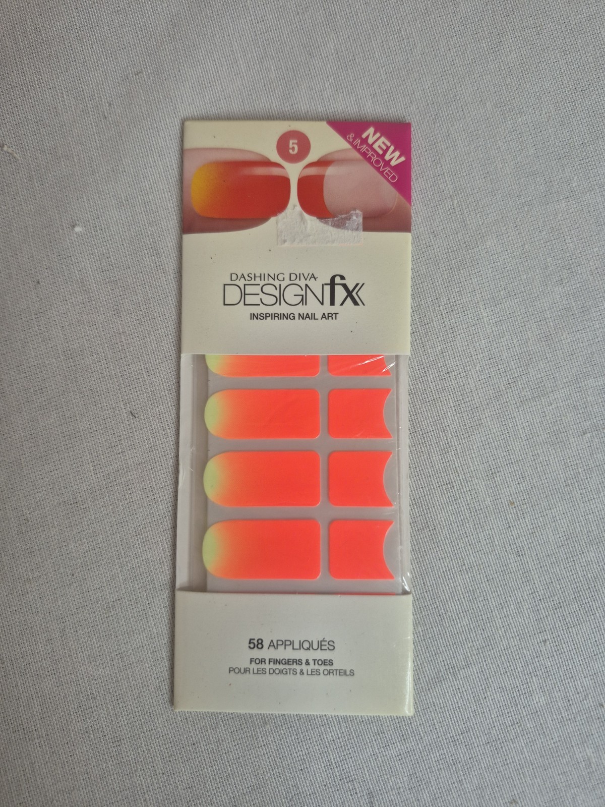 Dashing Diva Design FX Nail Sticker Strips Y2k Style Neon Orange Yellow…