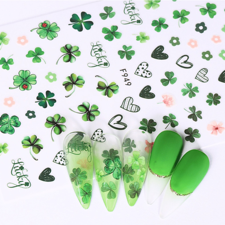 3D Flowers Camellia Nail Stickers Geometric Line Floral Leaf Daisy Decals NS52