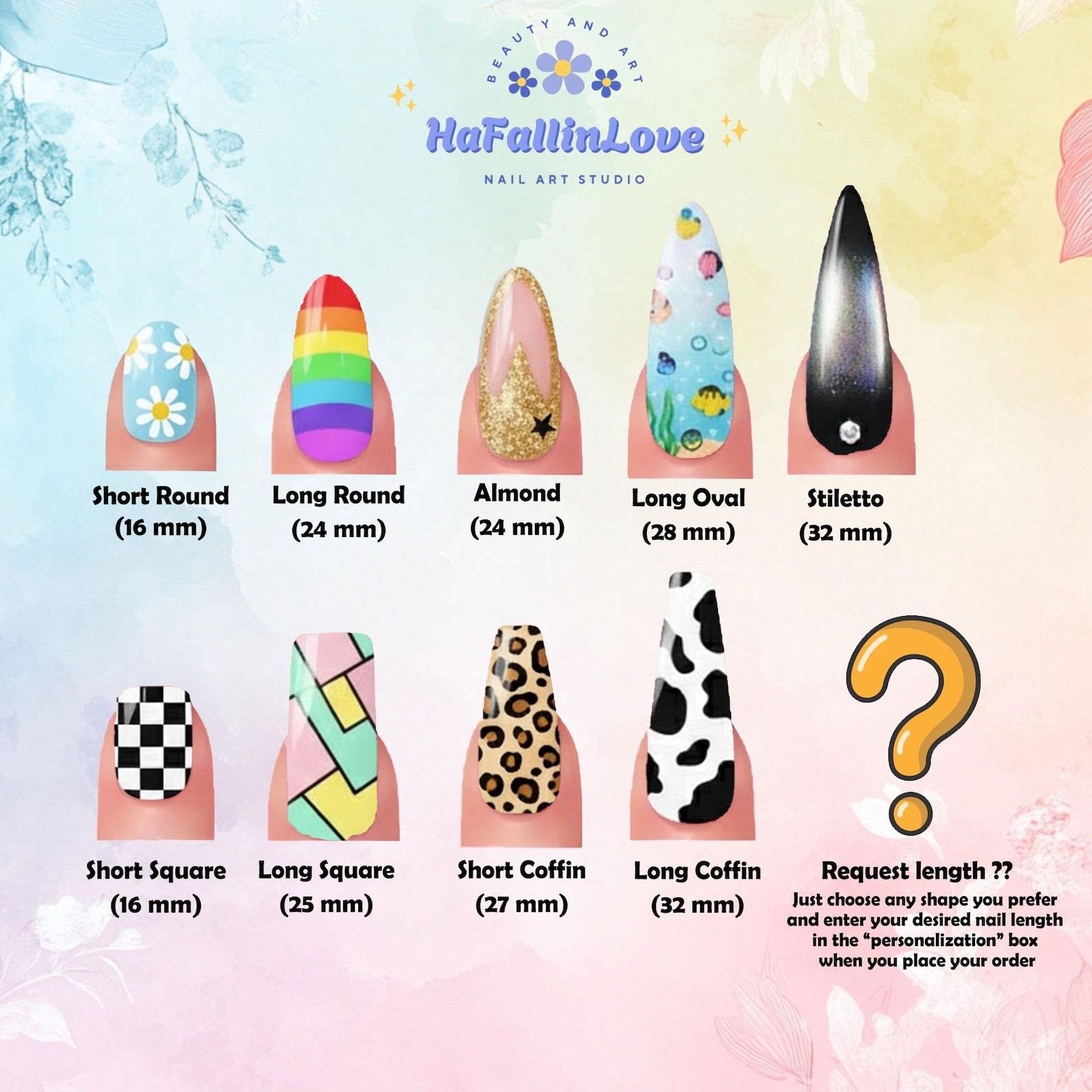 Handmade Abstract 3D Gold Silver Swirl Colorful Medium Almond Press on Nails