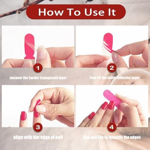 6 Sheets Valentine’s Day Nail Wraps Stickers 3D Red Heart Nail Polish Strips