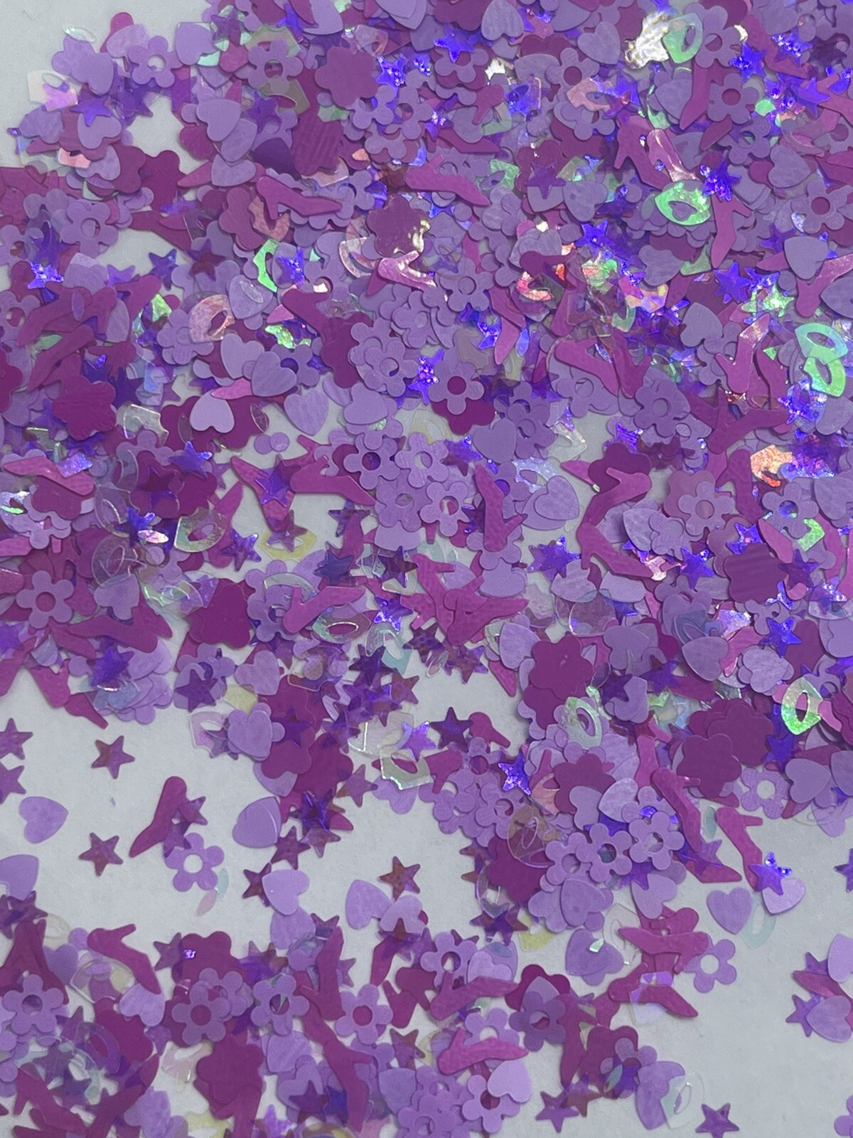 Pink Purple Flower Kiss Heel Heart Nail Glitter | 1 TSP | Gel Nail Art & Acrylic