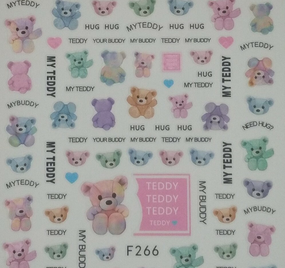 Teddy Bear Nail Stickers